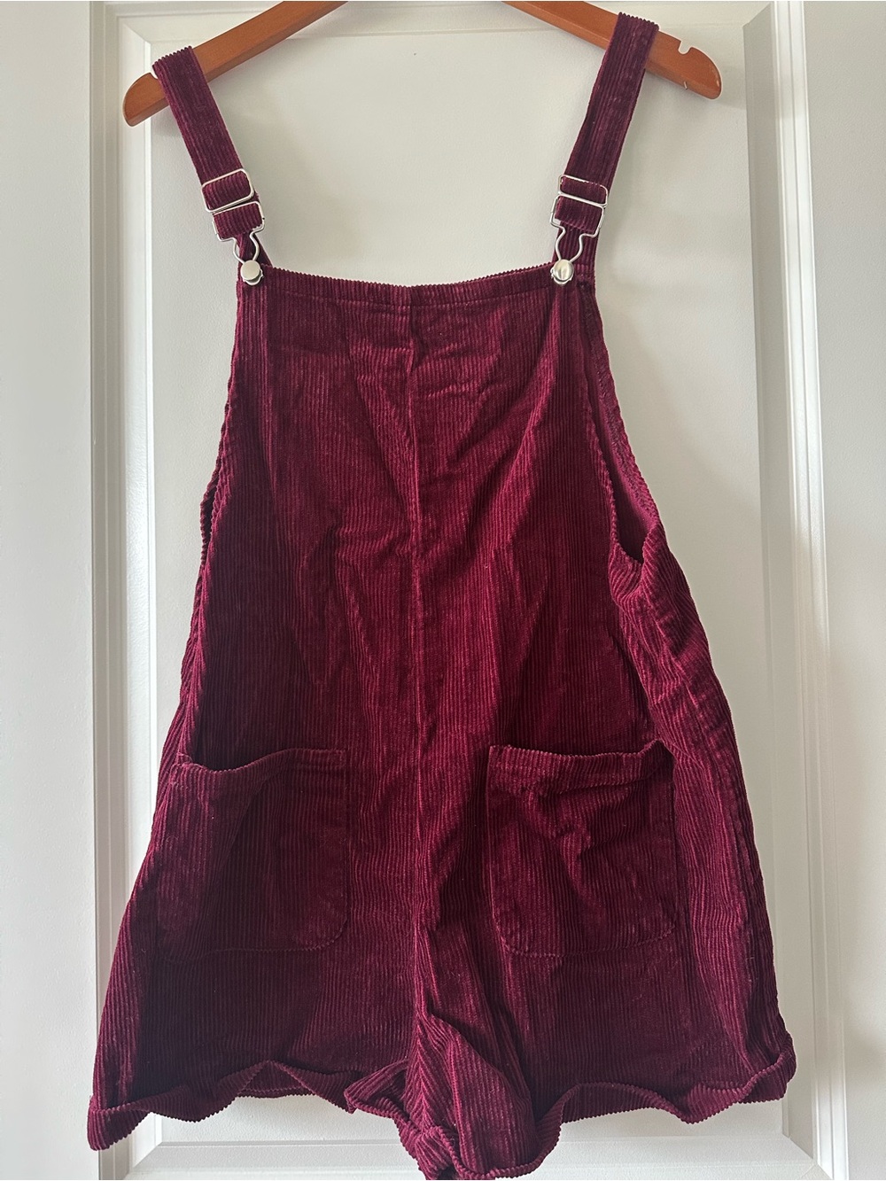 Women's Corduroy Romper in Burgundy